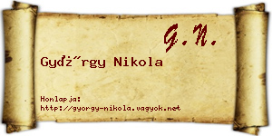 György Nikola névjegykártya